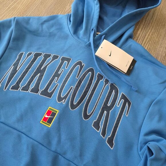 Nike Court Heritage Tennis Hoodie Dri-Fit Fleece Men's Small S Blue FQ2093-402 - Picture 7 of 16